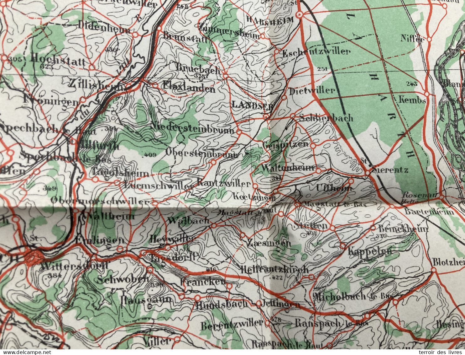 Carte état Major 1897 MULHOUSE FERRETTE 37x55cm  SIERENTZ UFFHEIM  WALTENHEIM  BRINCKHEIM BARTENHEIM  GEISPITZEN  STETTE - Cartes Géographiques