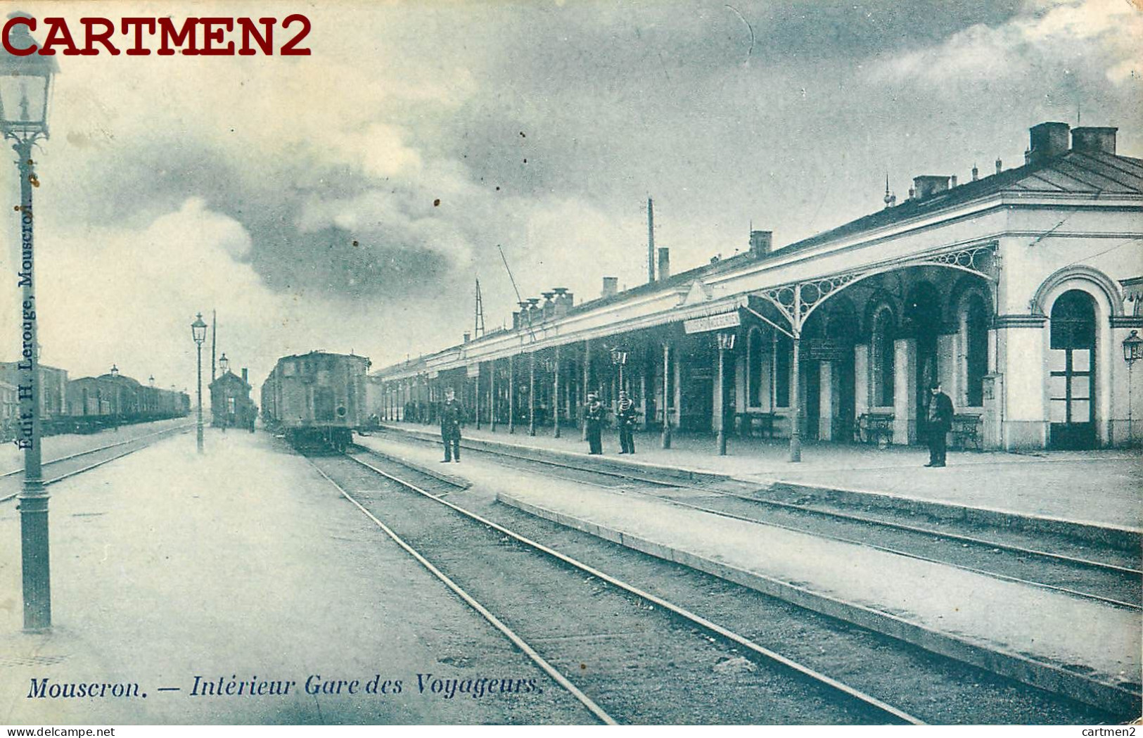 MOUSCRON INTERIEUR DE LA GARE DES VOYAGEURS TRAIN LOCOMOTIVE BAHNHOF STATION BELGIQUE  - Moeskroen