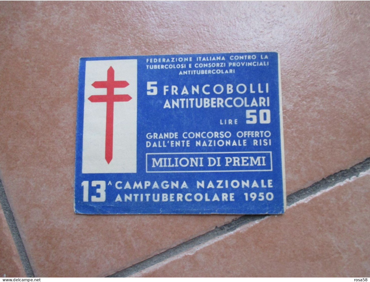 Label CHIUDILETTERA 1950 13 Campagna Nazionale Francobollo Antitubercolare LIBRETTO  Vuoto Solo Copertina - Fiscali