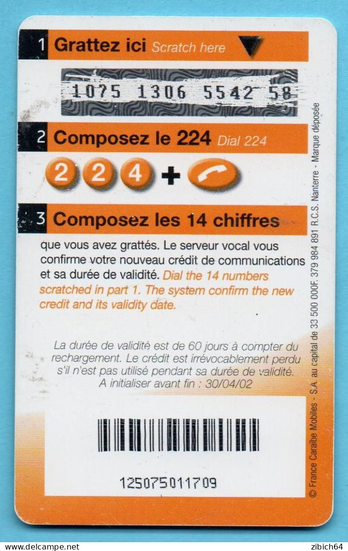 FRANCES ANTILLES   Prepaid Phonecard BUTTERFLY - [7] Colecciones