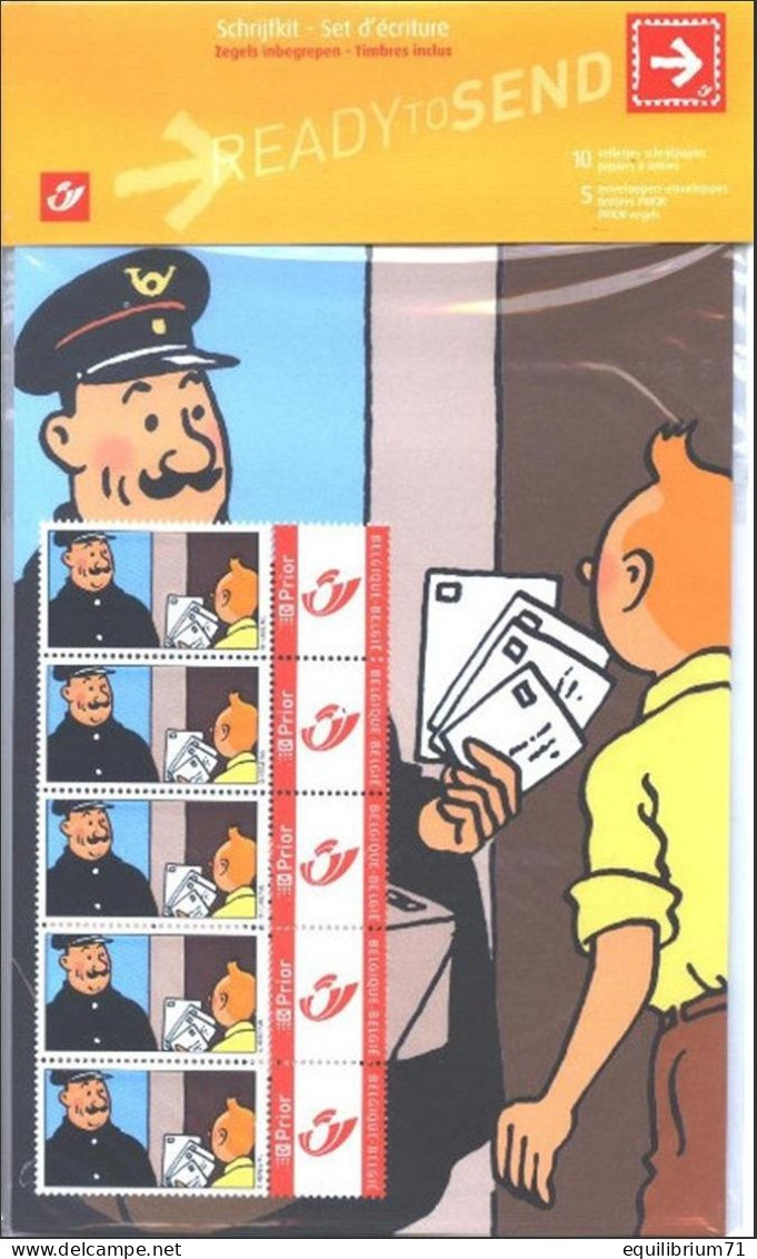 DUOSTAMP/MYSTAMP** Set écriture / Schrijfset / Schreibset / Writing Kit - Tintin, Facteur / Kuifje Met Postbode - Hergé - Philabédés (comics)