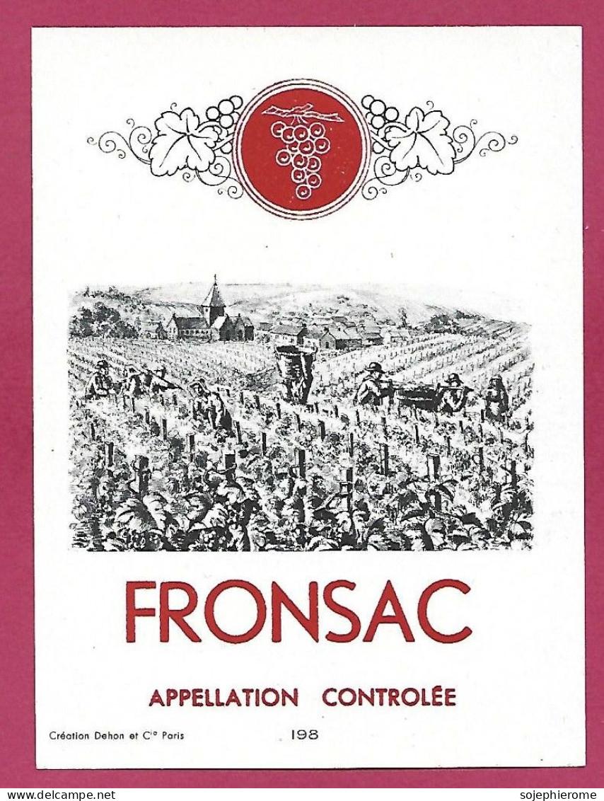 étiquette De Vin Fronsac église Vignerons - Autres & Non Classés