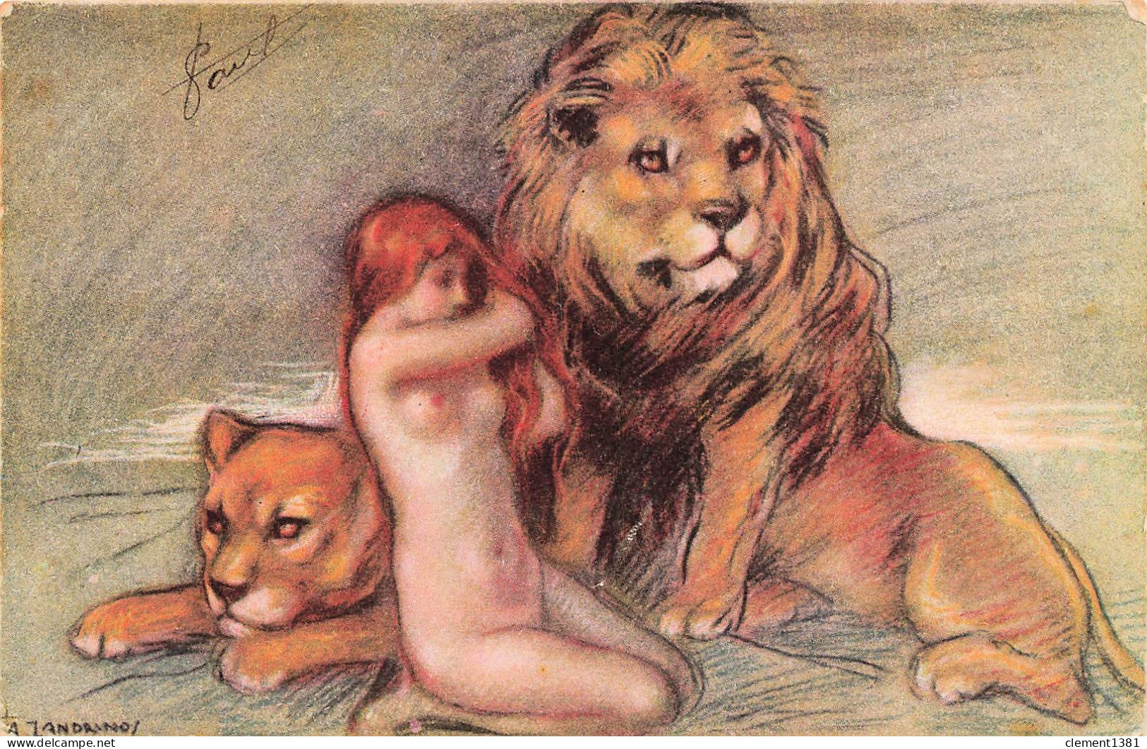 Illustrateur Illustration Zandrino Femme Avec Des Lions - Zandrino