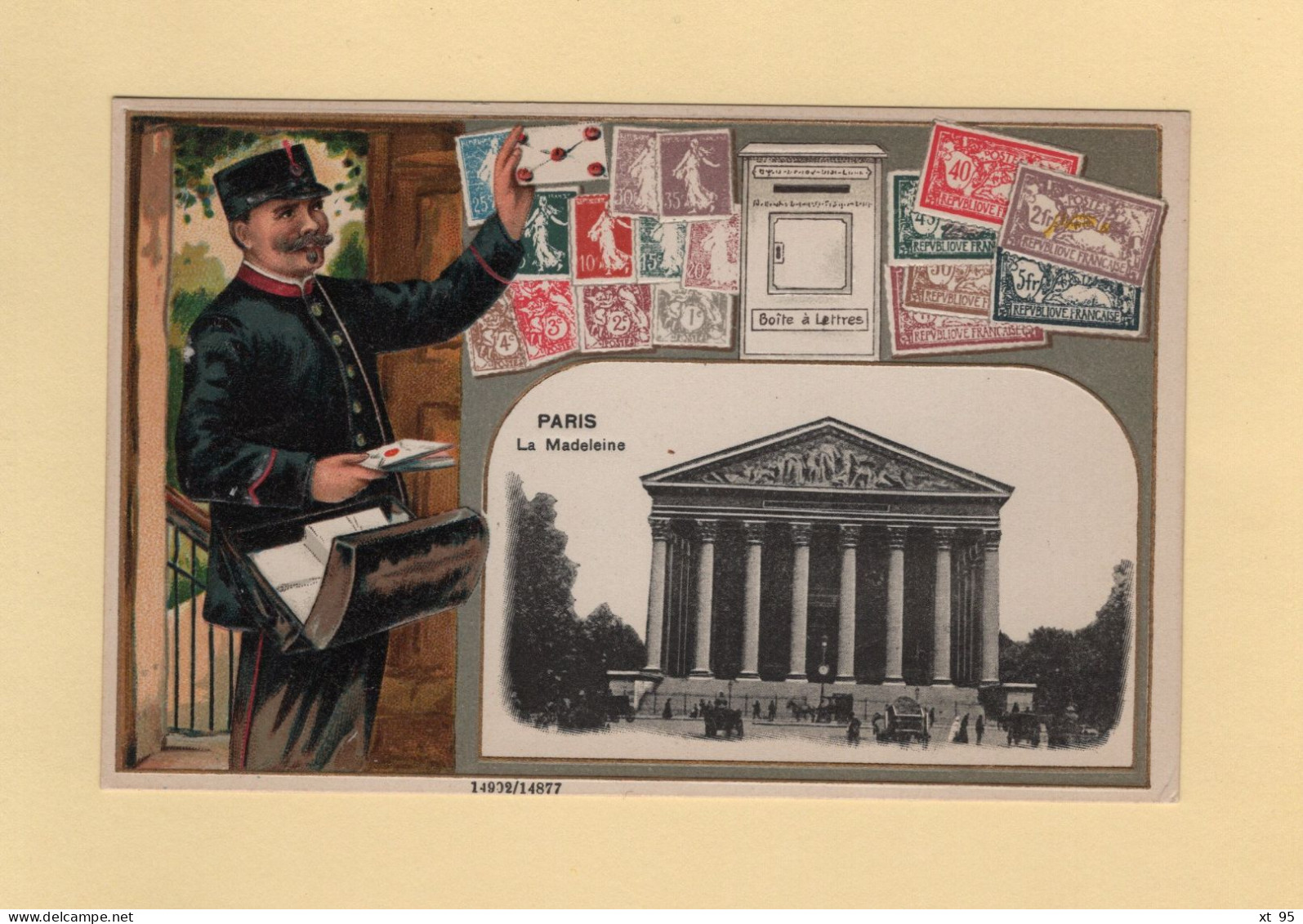 Timbres - Facteur - Paris - La Madeleine - Carte Gauffree - Stamps (pictures)