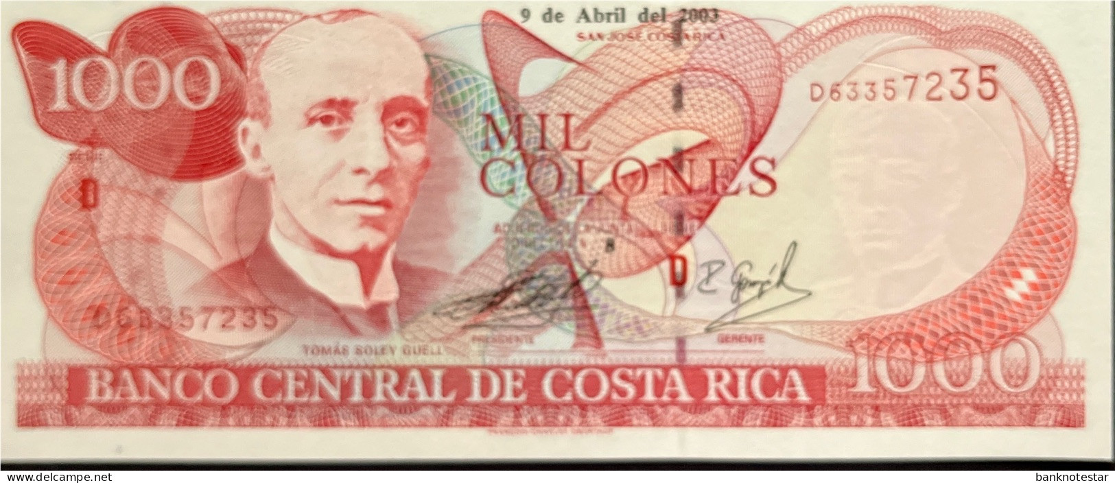 Costa Rica 1.000 Colones, P-264d (9.4.2003) - UNC - Costa Rica