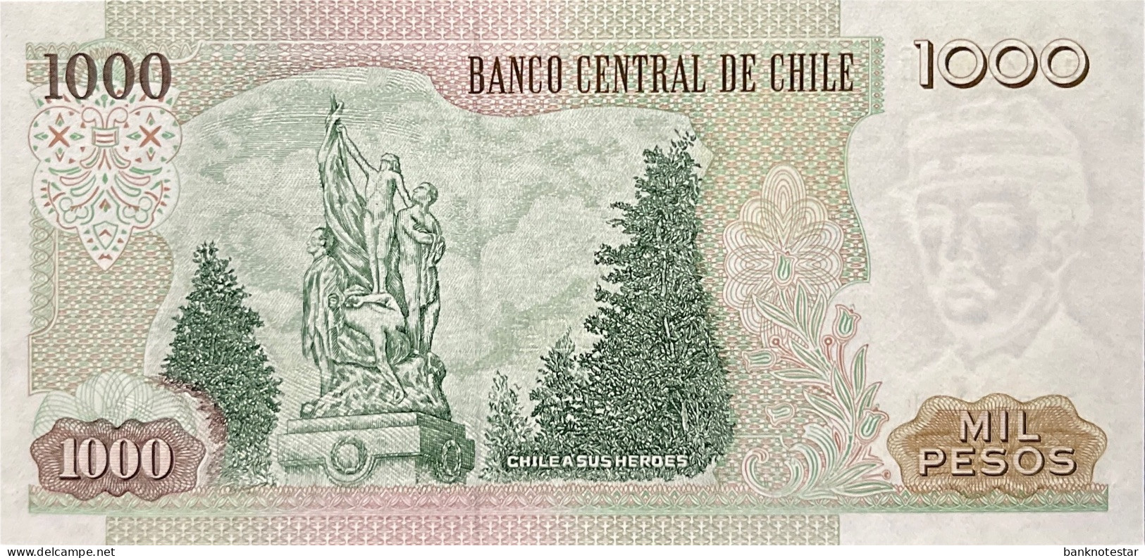Chile 1.000 Pesos, P-154f (2002) - UNC - Chili