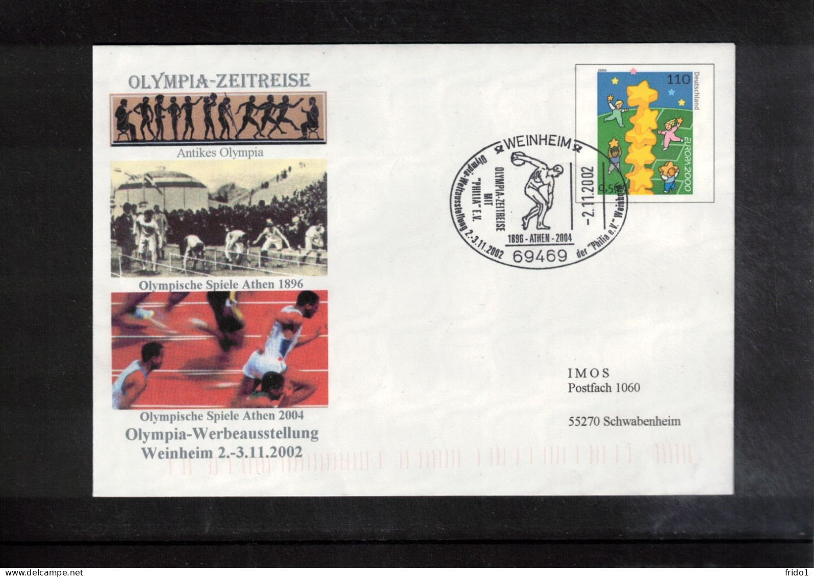 Germany / Deutschland 2002 Olympic Games Athens - Olympic Games Athens 1896 Interesting Cover - Summer 2004: Athens