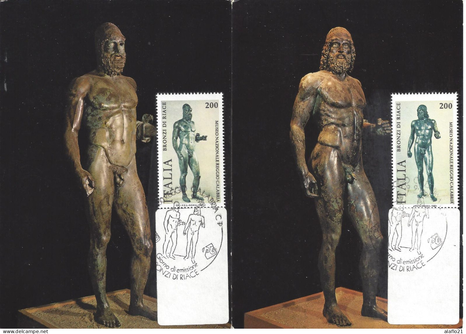 ITALIE - 2 CARTES MAXIMUM - Yvert N° 1507/8 - BRONZES De RIACE - Cartoline Maximum