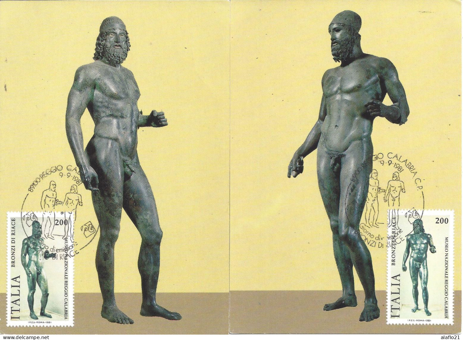 ITALIE - 2 CARTES MAXIMUM - Yvert N° 1507/8 - BRONZES De RIACE (2) - Cartes-Maximum (CM)