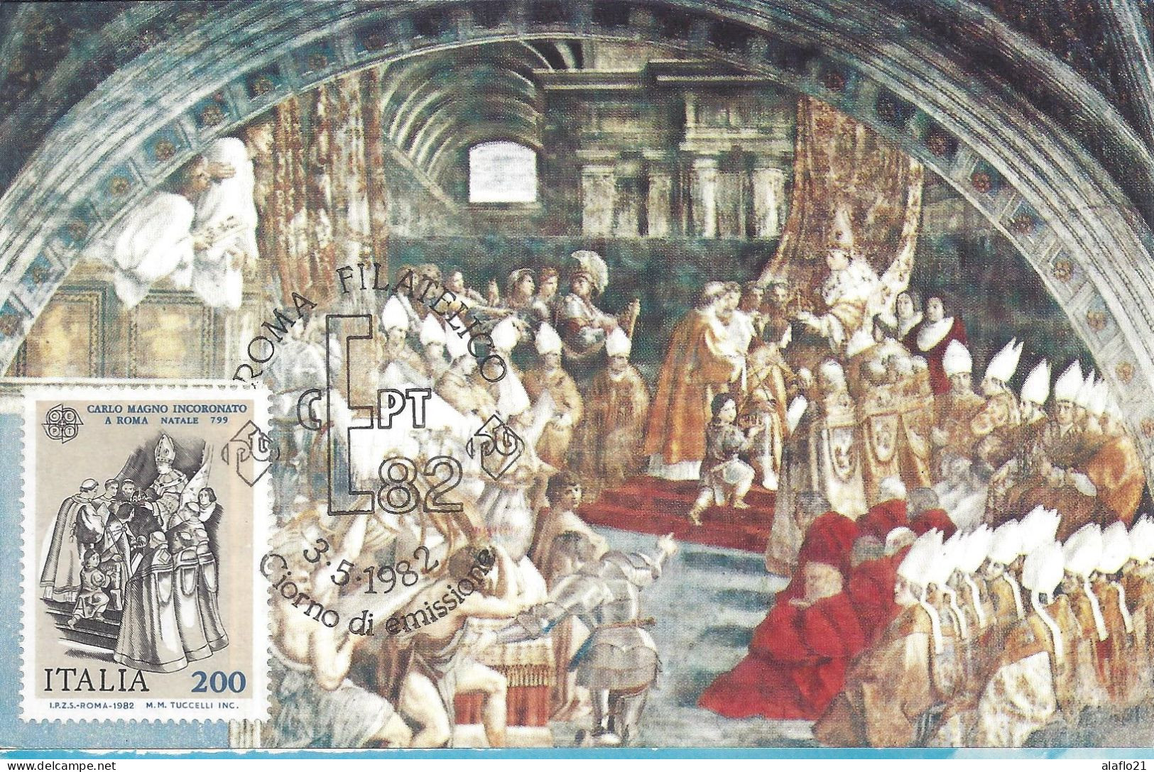 ITALIE - CARTE MAXIMUM - Yvert N° 1530 - EUROPA - CHARLEMAGNE COURONNE à ROME - Cartes-Maximum (CM)