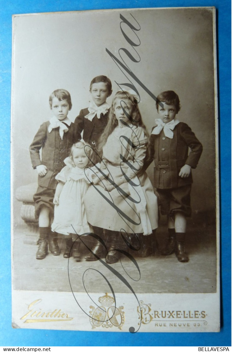 C.D.V. -Photo-Carte De Visite  Studio Groot Formaat  Günther Bruxelles  Mode Famile Enfants  Gezin - Identifizierten Personen