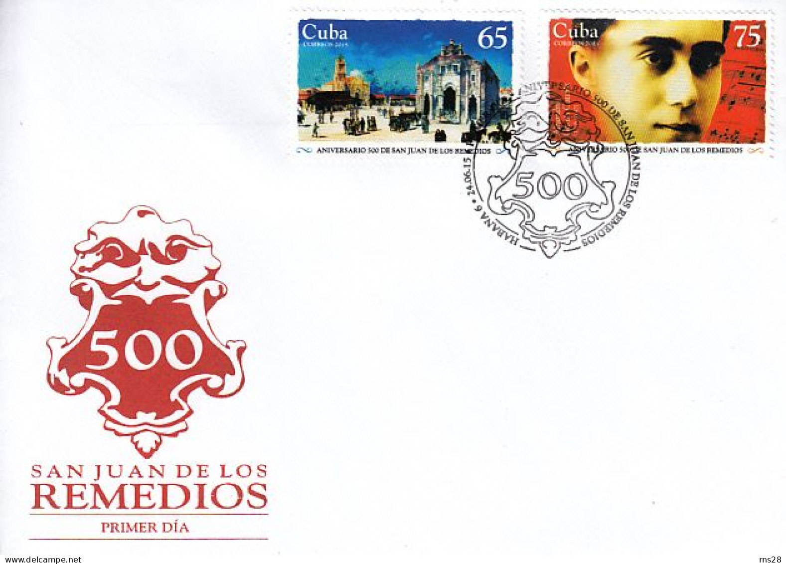 CUBA 2015  Sc 5700-01  FDC San Juan De Los Remedios 500 Th Anniv - Lettres & Documents