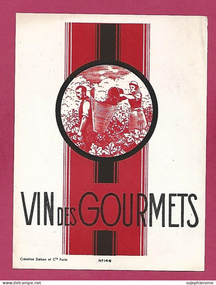 étiquette De Vin Des Gourmets Couple De Vignerons Hotte - Berufe