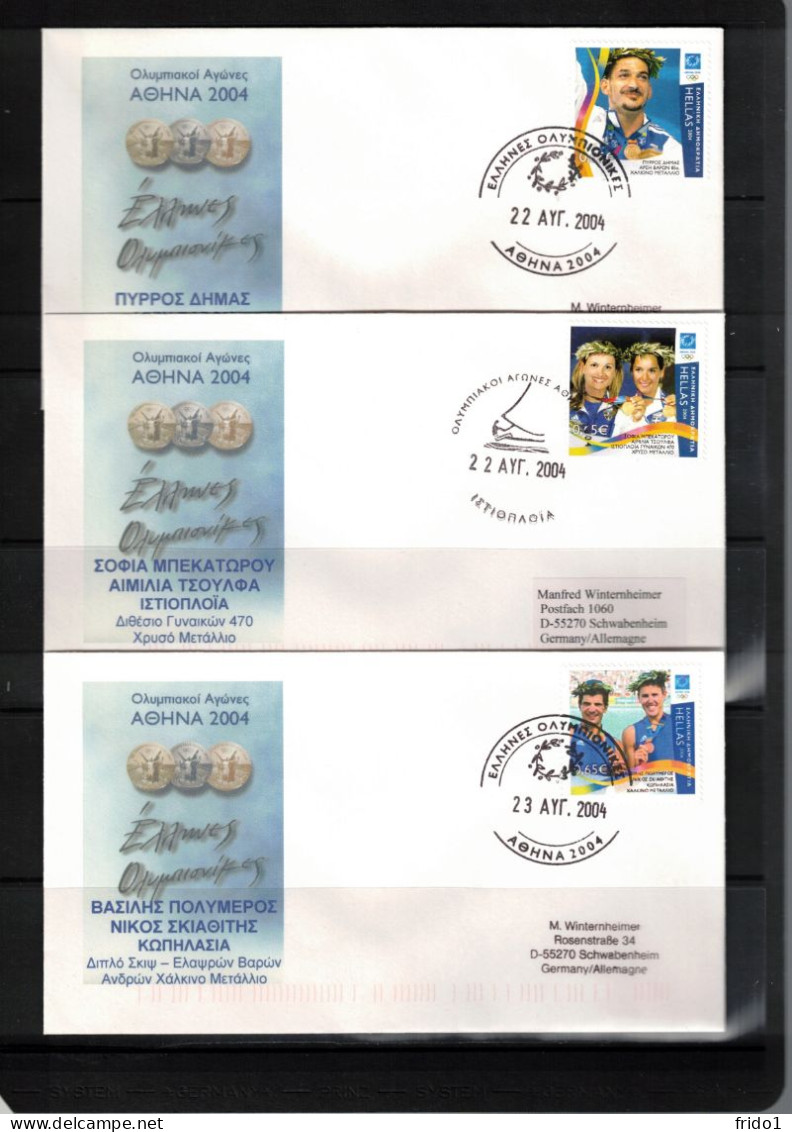 Greeece 2004 Olympic Games Athens - Greece Olympic Medals Set Of 17 FDCs Including Withdrawn Scarce FDC Due To Doping - Summer 2004: Athens