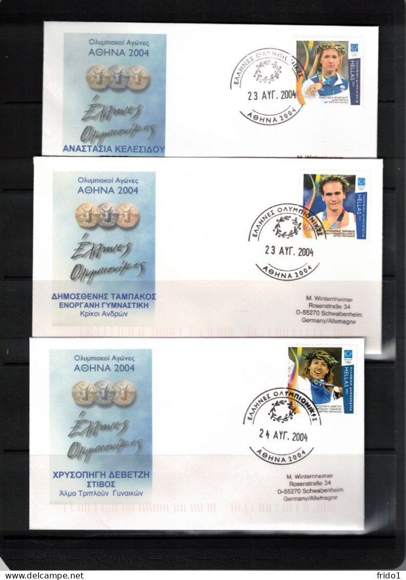 Greeece 2004 Olympic Games Athens - Greece Olympic Medals Set Of 17 FDCs Including Withdrawn Scarce FDC Due To Doping - Summer 2004: Athens