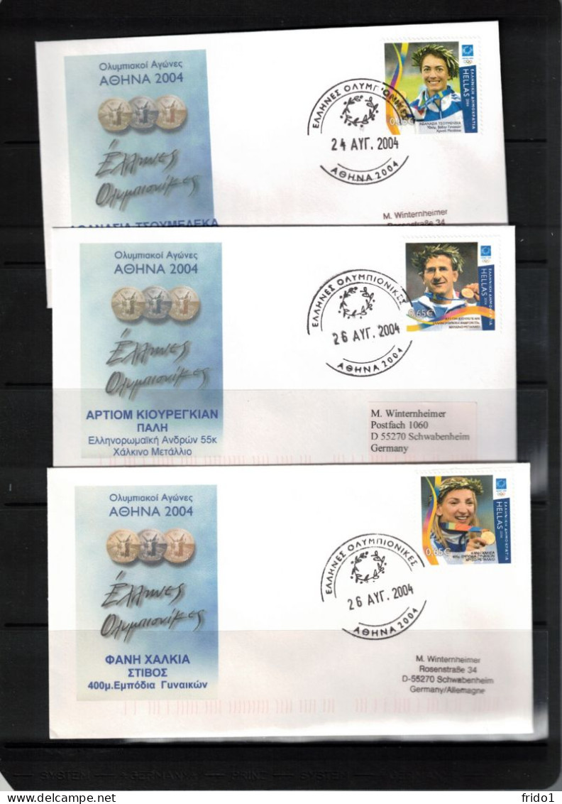 Greeece 2004 Olympic Games Athens - Greece Olympic Medals Set Of 17 FDCs Including Withdrawn Scarce FDC Due To Doping - Summer 2004: Athens