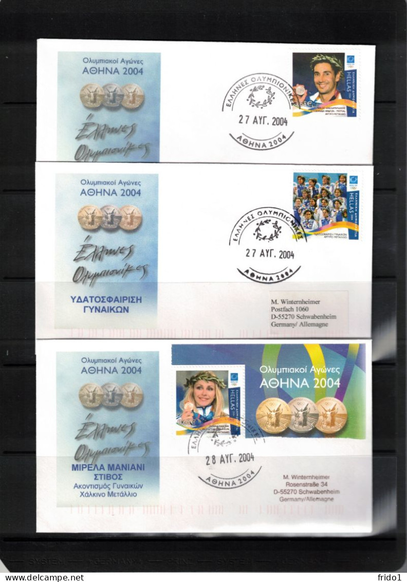 Greeece 2004 Olympic Games Athens - Greece Olympic Medals Set Of 17 FDCs Including Withdrawn Scarce FDC Due To Doping - Summer 2004: Athens