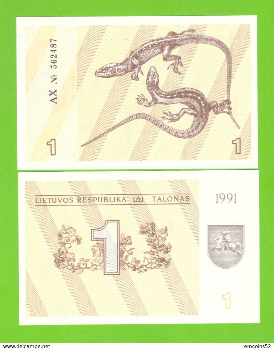 LITHUANIA 1 TALONAS 1991  P-32a UNC - Lituanie