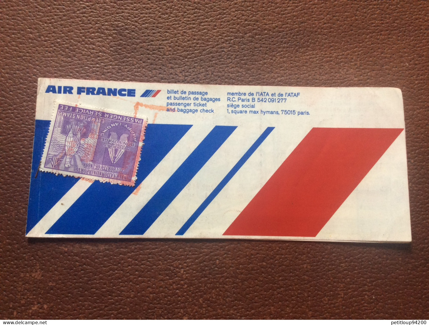 AIR FRANCE  Billet De Passage Et Bulletin De Bagages  Passenger Ticket And Baggage Check  PARIS>BANGKOK>PARIS - Biglietti