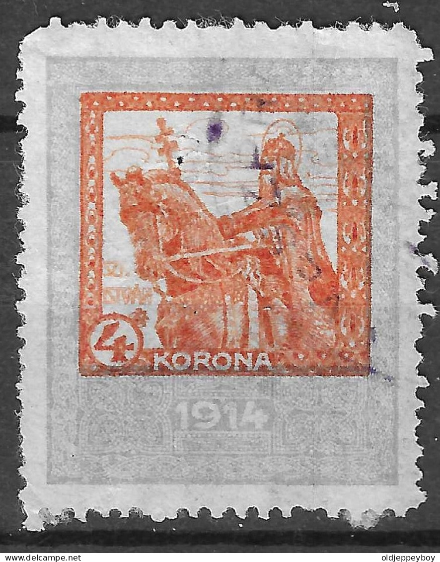 HUNGARY MAGYAR 1914: Revenue Stamp, 5 Korona, Used - Fiscali
