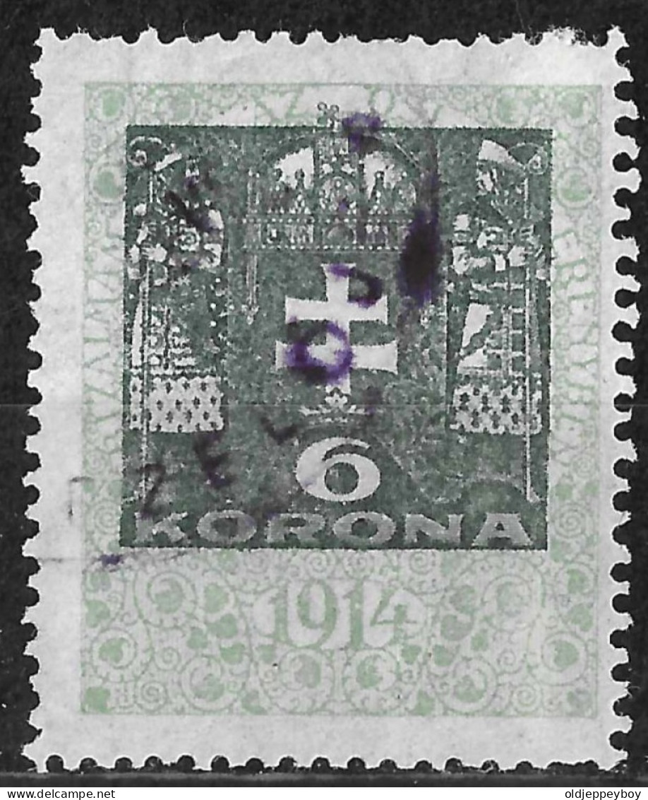 HUNGARY MAGYAR 1914: Revenue Stamp, 6 Korona, Used - Steuermarken