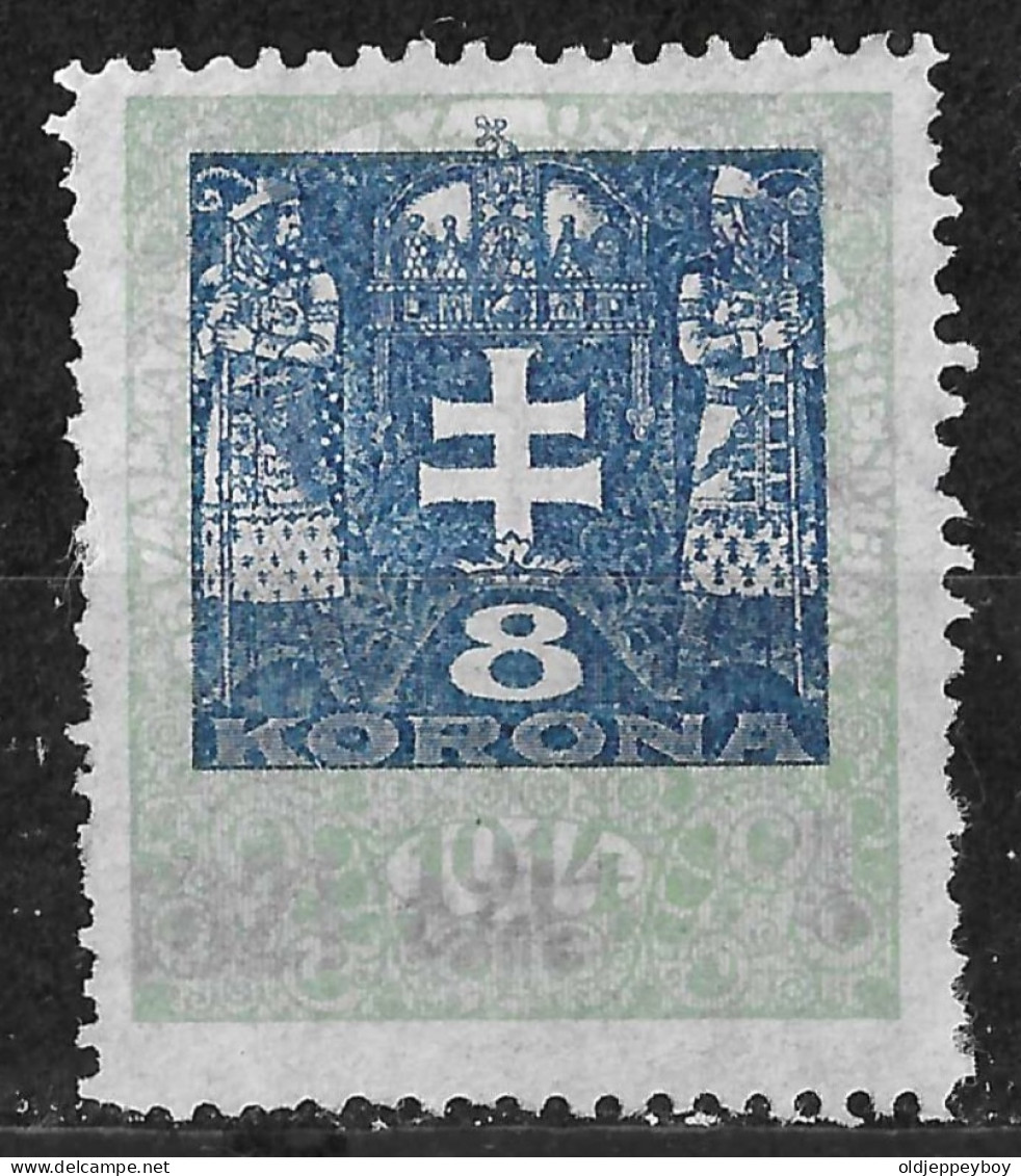 HUNGARY MAGYAR 1914: Revenue Stamp, 8 Korona, Used - Revenue Stamps