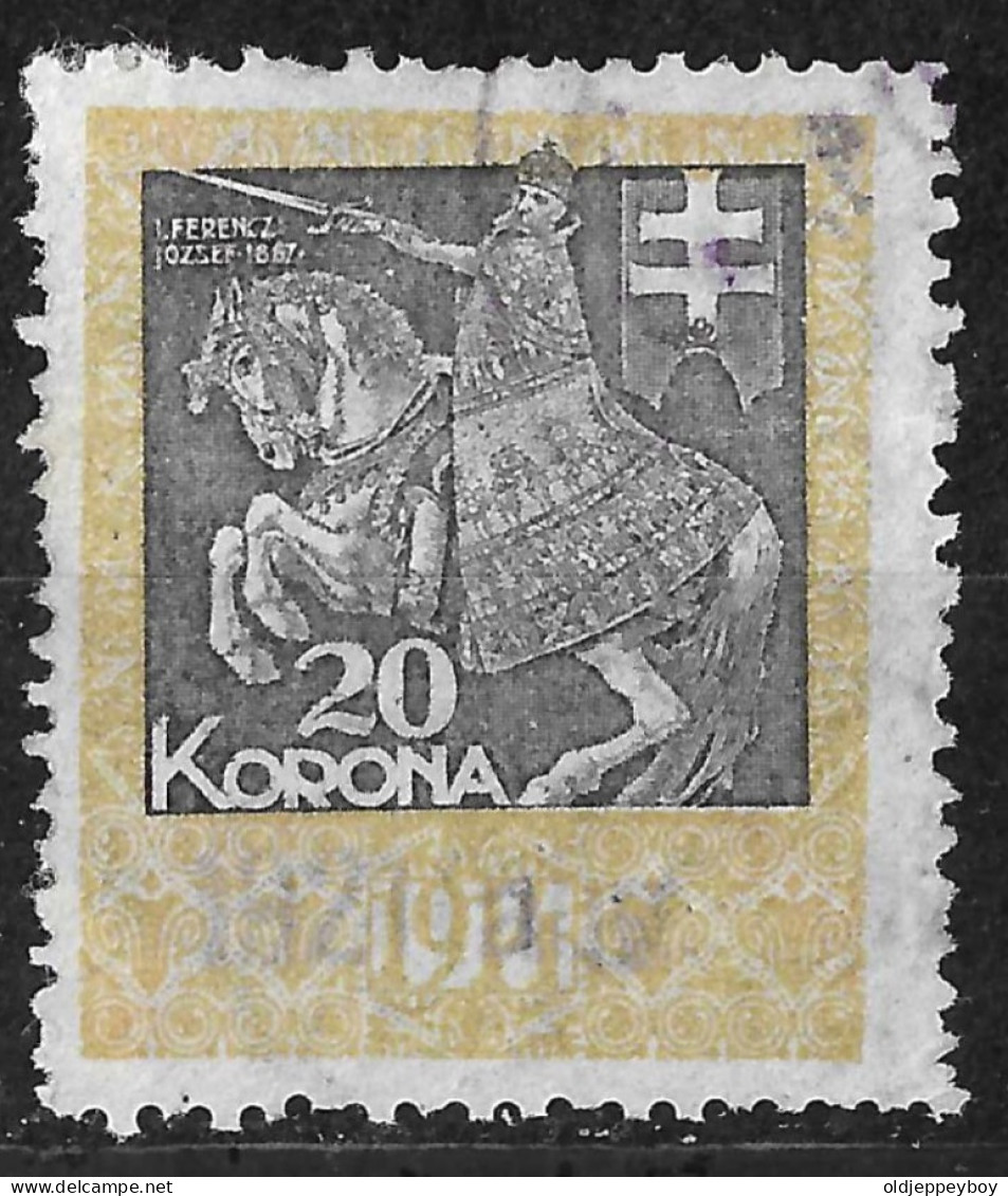 HUNGARY MAGYAR 1914: Revenue Stamp,20 Korona Used - Steuermarken