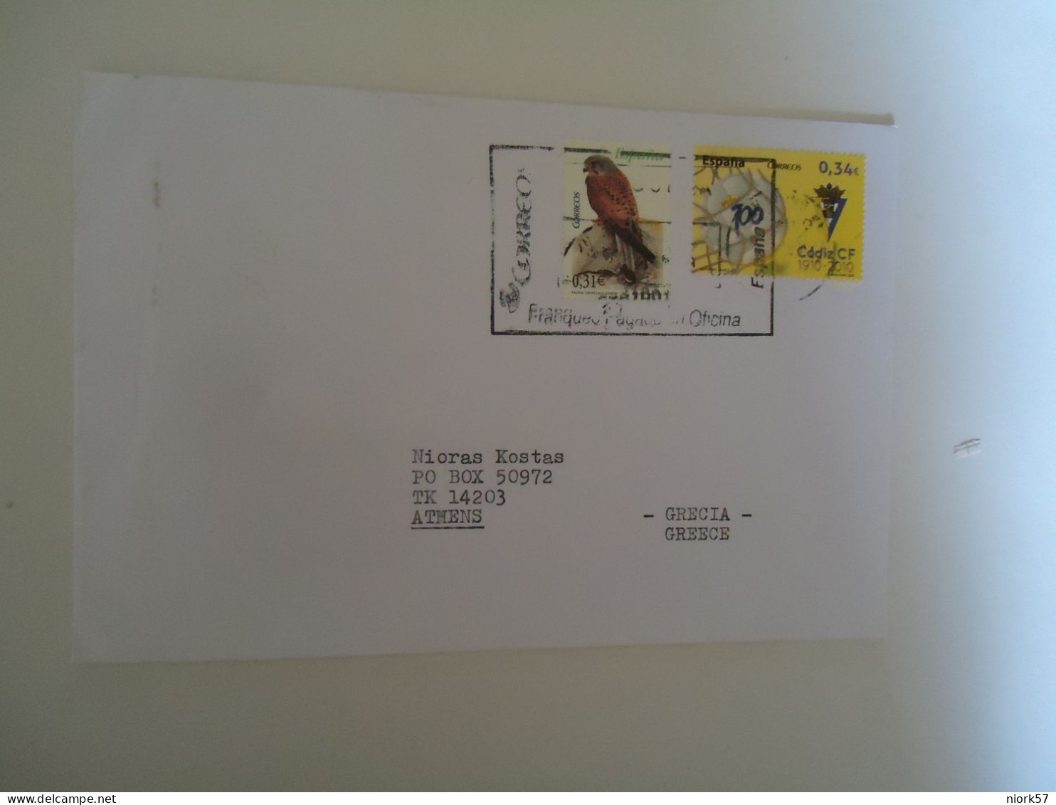 BELGIUM   COVER WITH STAMPS BIRD BIRDS   CADIZ - Kiwi