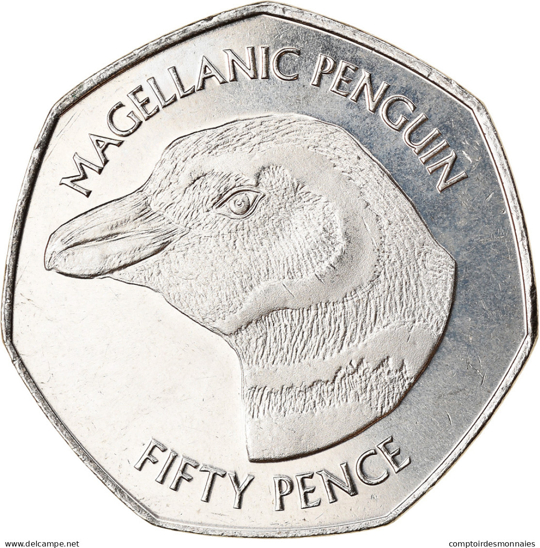 Monnaie, Falkland Islands, 50 Pence, 2018, Pingouins - Manchot De Magellan, FDC - Falkland Islands