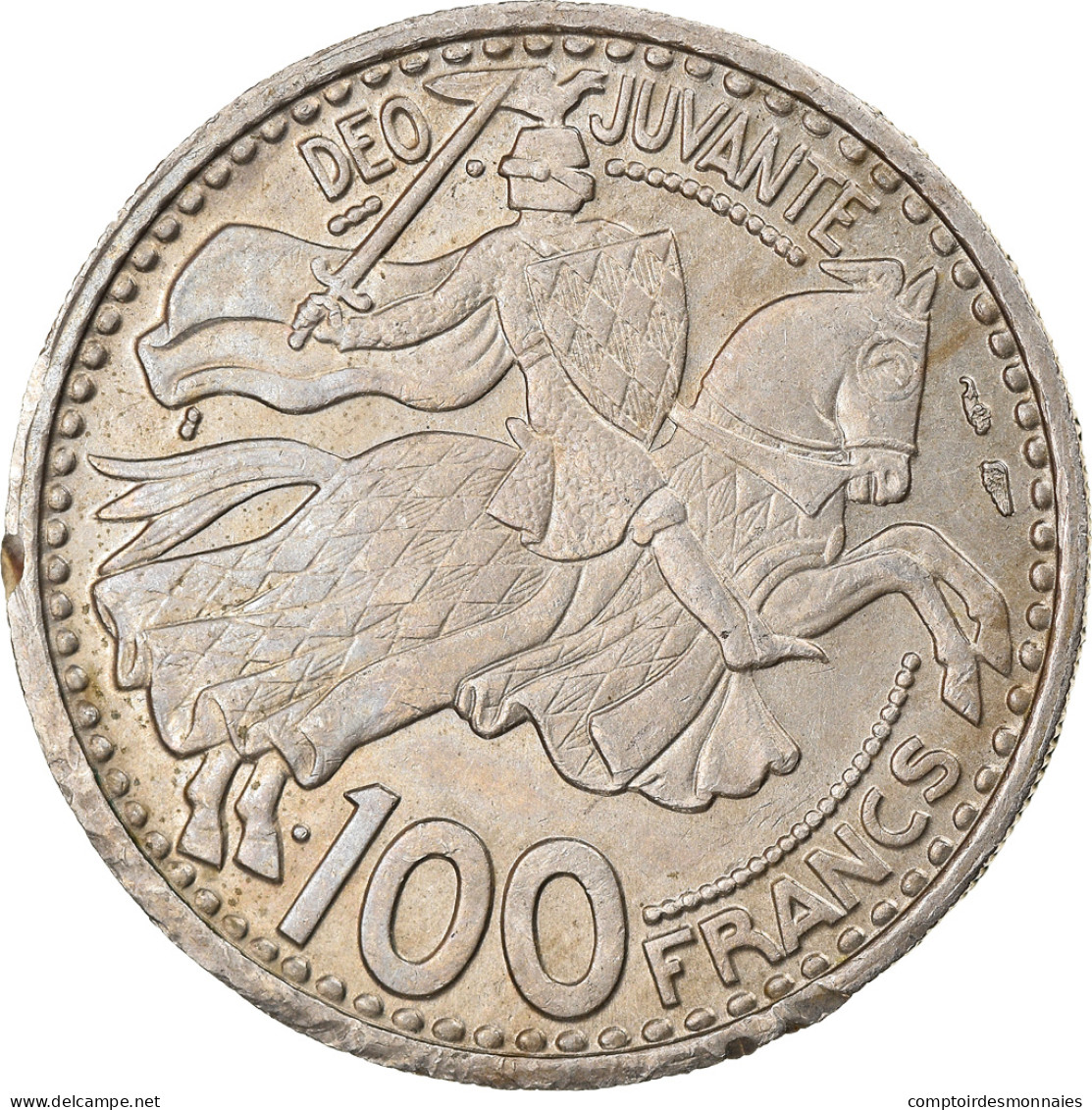 Monnaie, Monaco, Rainier III, 100 Francs, Cent, 1950, TTB, Copper-nickel - 1949-1956 Francos Antiguos