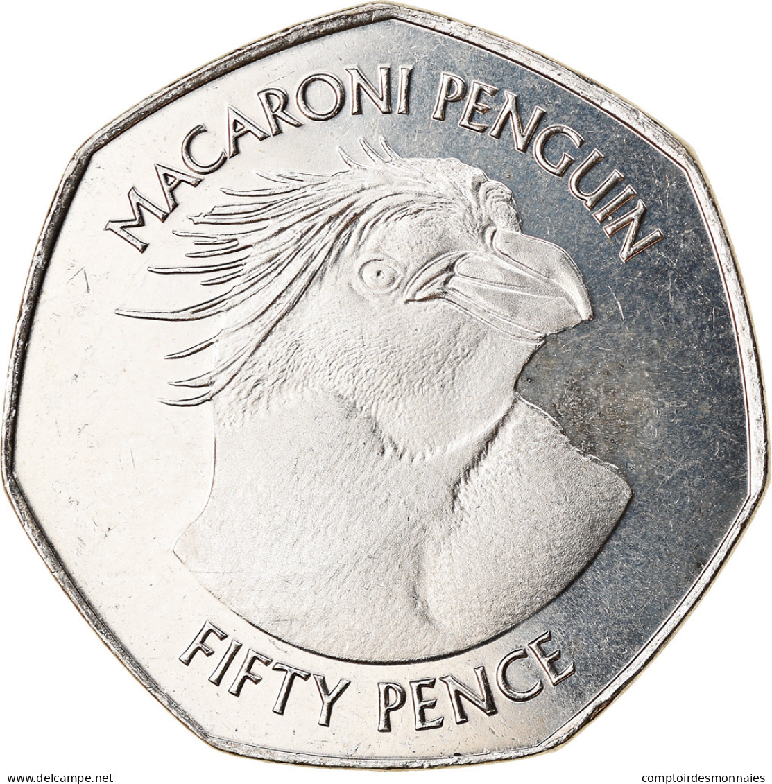 Monnaie, Falkland Islands, 50 Pence, 2018, Pingouins - Manchot Macaroni, FDC - Falkland