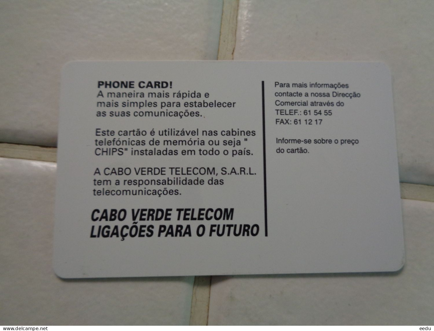 Cape Verde Phonecard - Kaapverdische Eilanden