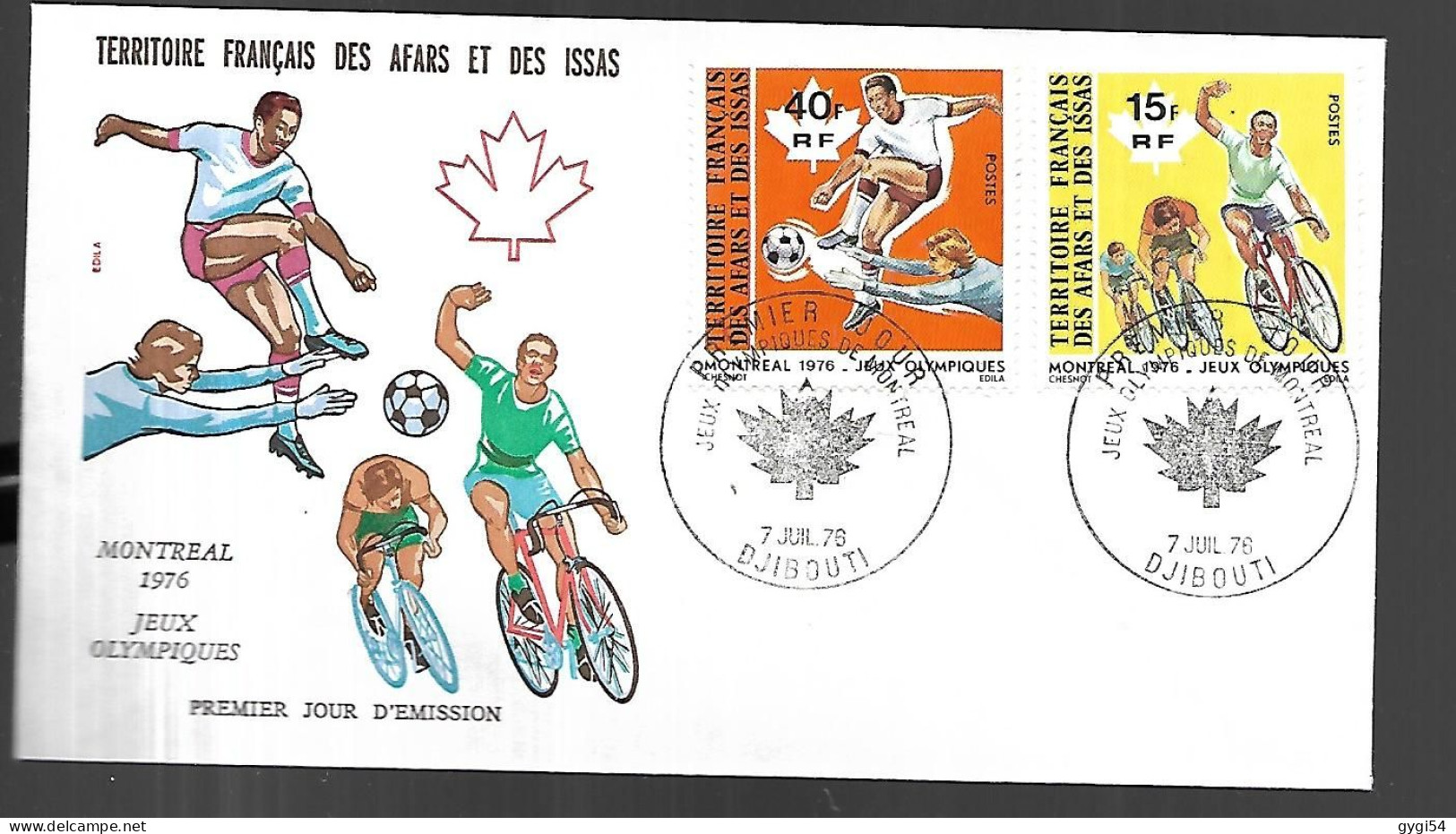 Afars Et Issas  Fdc 1976 Jeux Olympiques - Briefe U. Dokumente