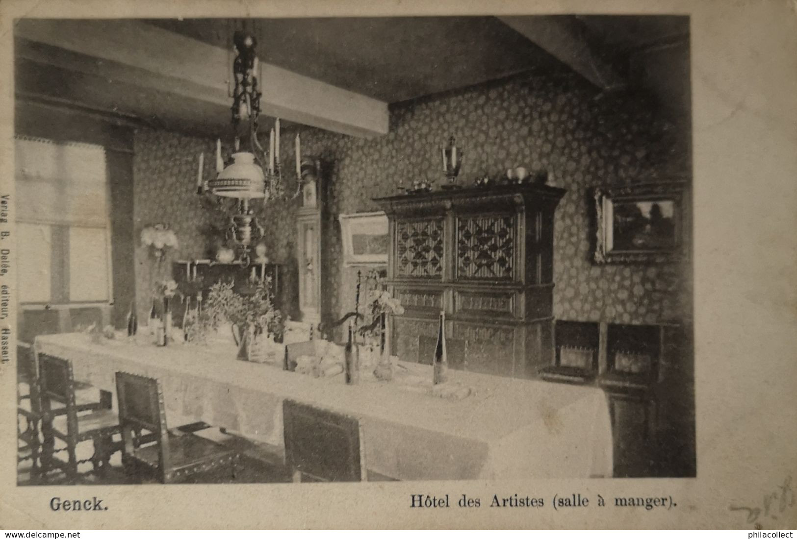Genk - Genck // Hotel Des Artistes (Salle A Manger) 1907 Vlekkig - Genk