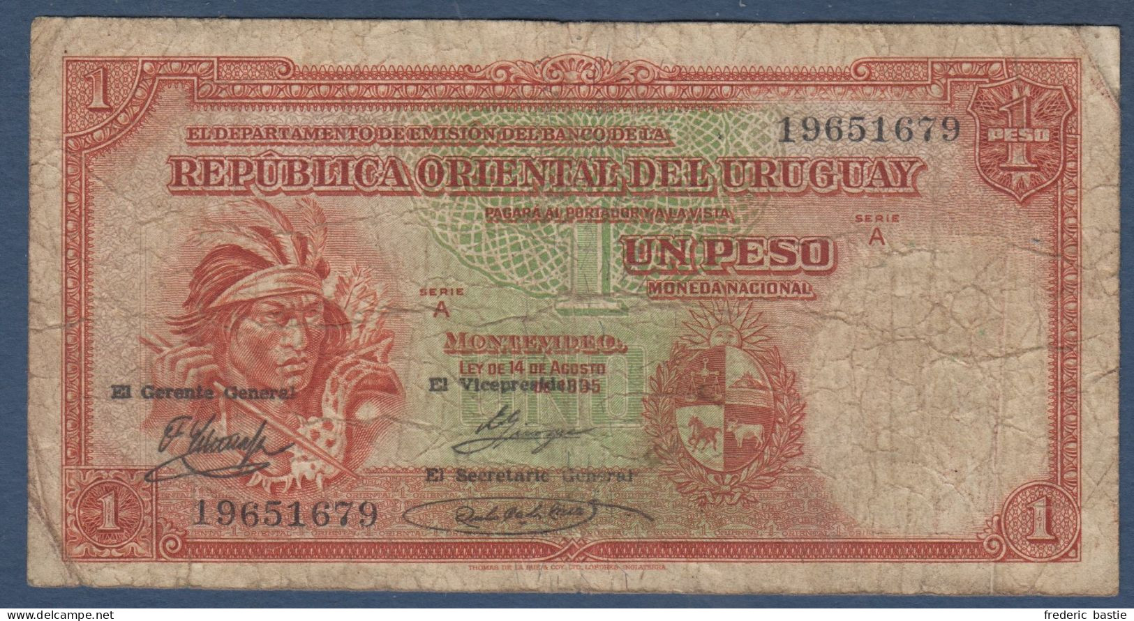 URUGUAY  -  Billet De 1 Peso  1935 - Uruguay