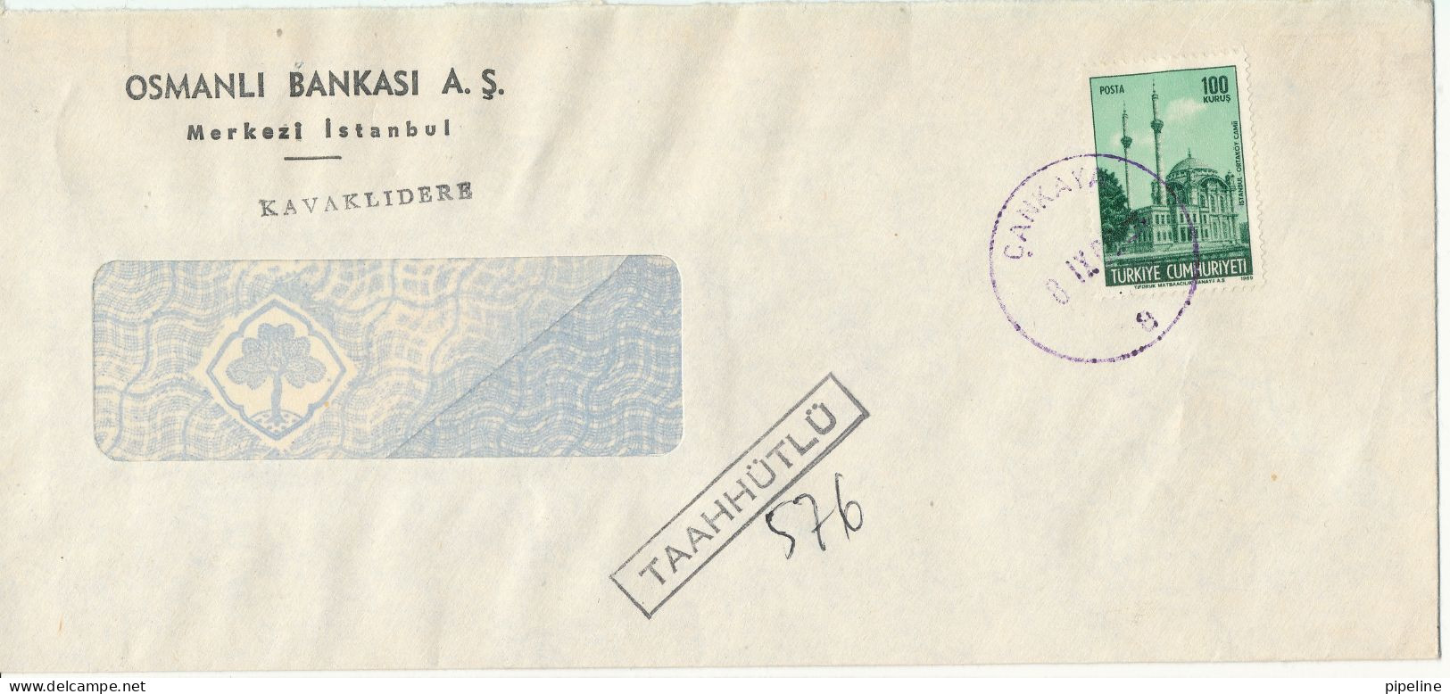 Turkey Cover 8-9-1969 Single Franked - Covers & Documents