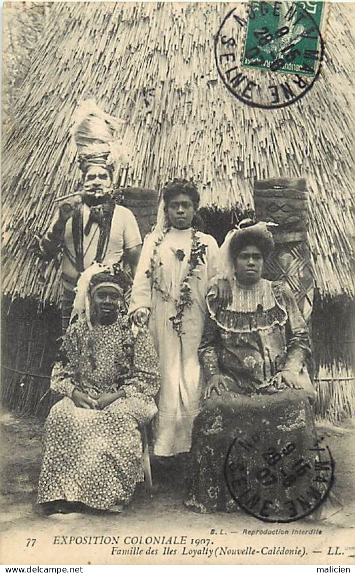 - Dpts Div-ref-BJ815- Nouvelle Caledonie - Famille Des Iles Loyalty - Ethnologie - Exposition Coloniale 1907 - - Nouvelle Calédonie