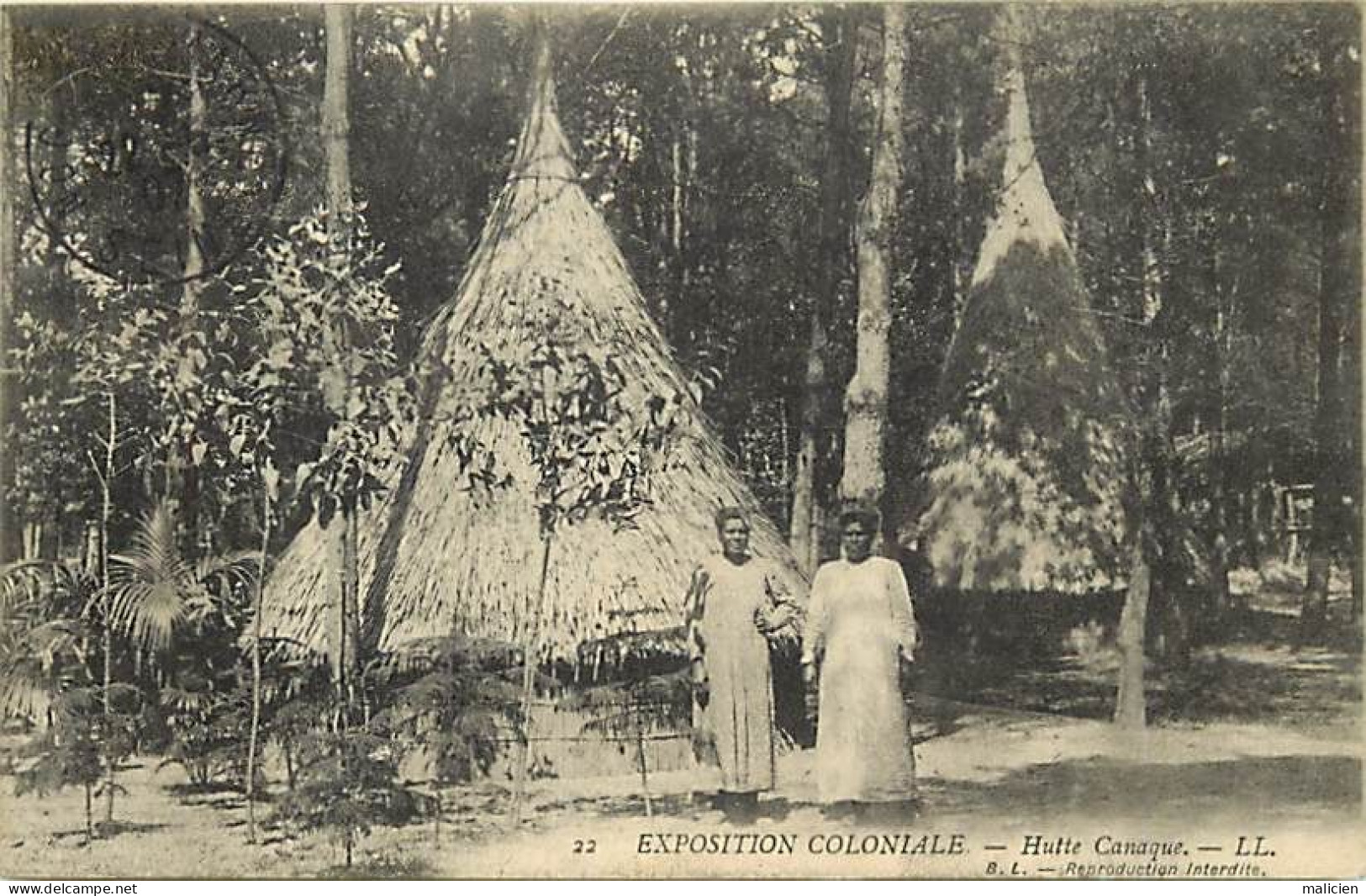 - Dpts Div-ref-BJ813- Nouvelle Calédonie - Hutte Canaque - Ethonolie - Exposition  Coloniale 1907 - - Nouvelle Calédonie