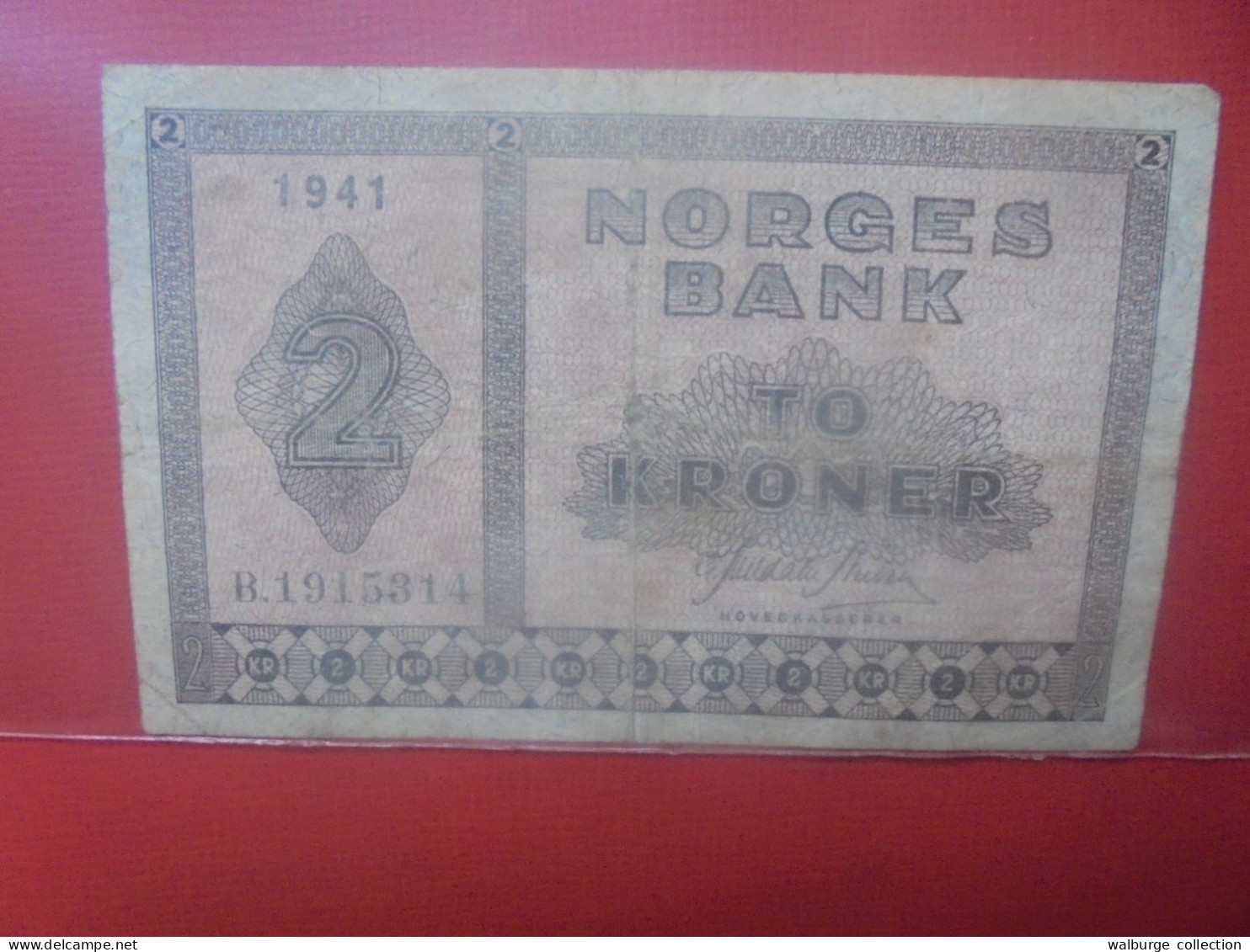 NORVEGE 2 KRONER 1941 Circuler (B.29) - Norvège
