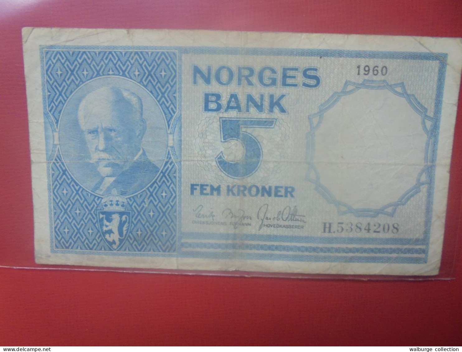 NORVEGE 5 KRONER 1960 Circuler (B.29) - Norway