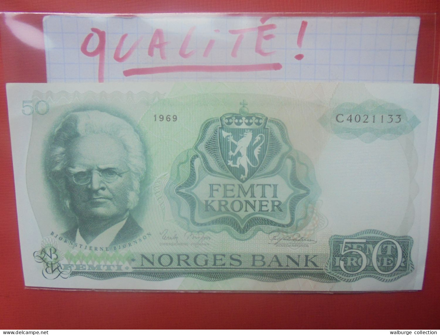 NORVEGE 50 KRONER 1969 Circuler Belle Qualité (B.29) - Norvège