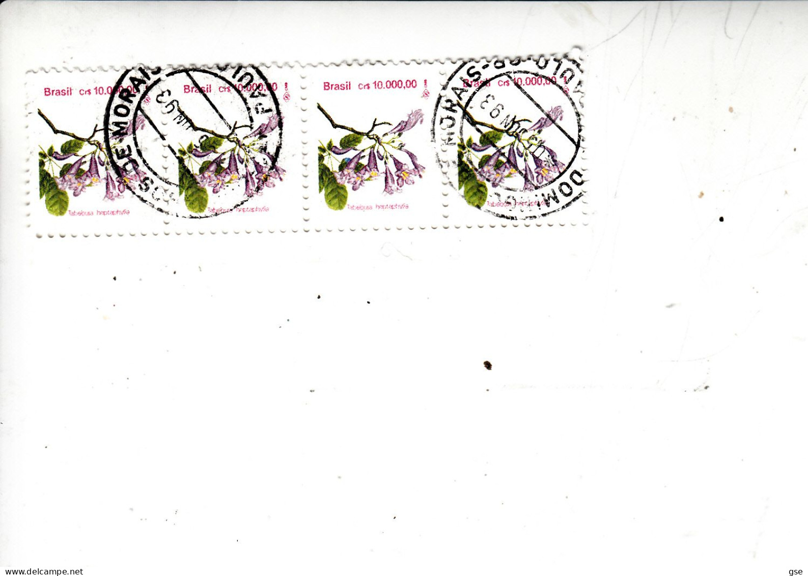 BRASILE  1992 - Yvert  2096° (x 4) - Serie Corrente  - Fiori - Used Stamps