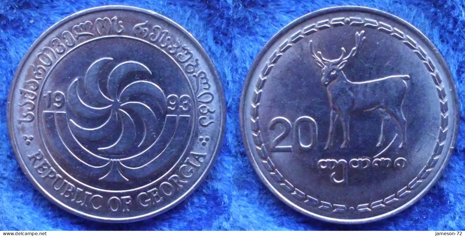 GEORGIA - 20 Thetri 1993 "red Deer" KM# 80 Independent Republic - Edelweiss Coins - Georgia