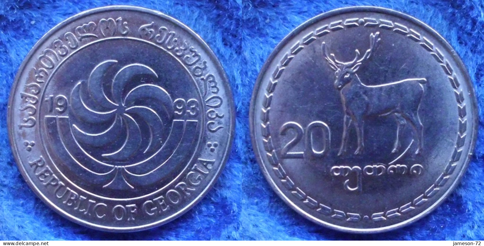 GEORGIA - 20 Thetri 1993 "red Deer" KM# 80 Independent Republic - Edelweiss Coins - Géorgie