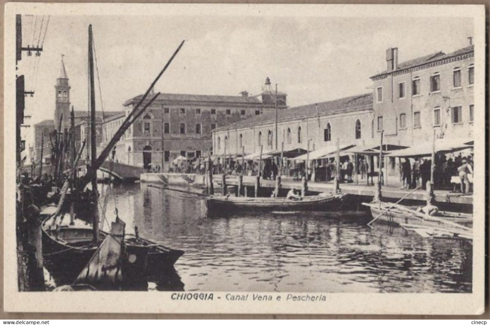 CPA ITALIE - CHIOGGIA - Canal Vena E Pescheria - TB PLAN CENTRE VILLE TB ANIMATION Marché - Chioggia