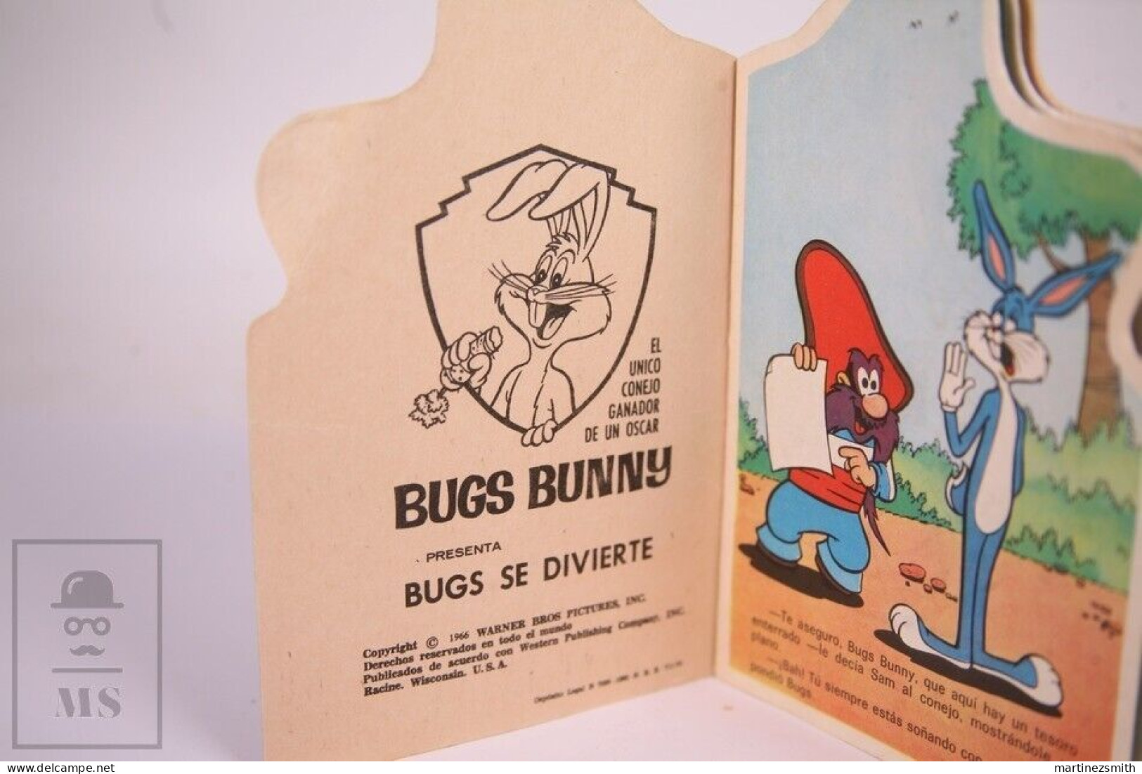 Original 1966 Bugs Bunny Yosemite Sam Die-Cut Childrens Book - Bruguera - Kinder- Und Jugendbücher