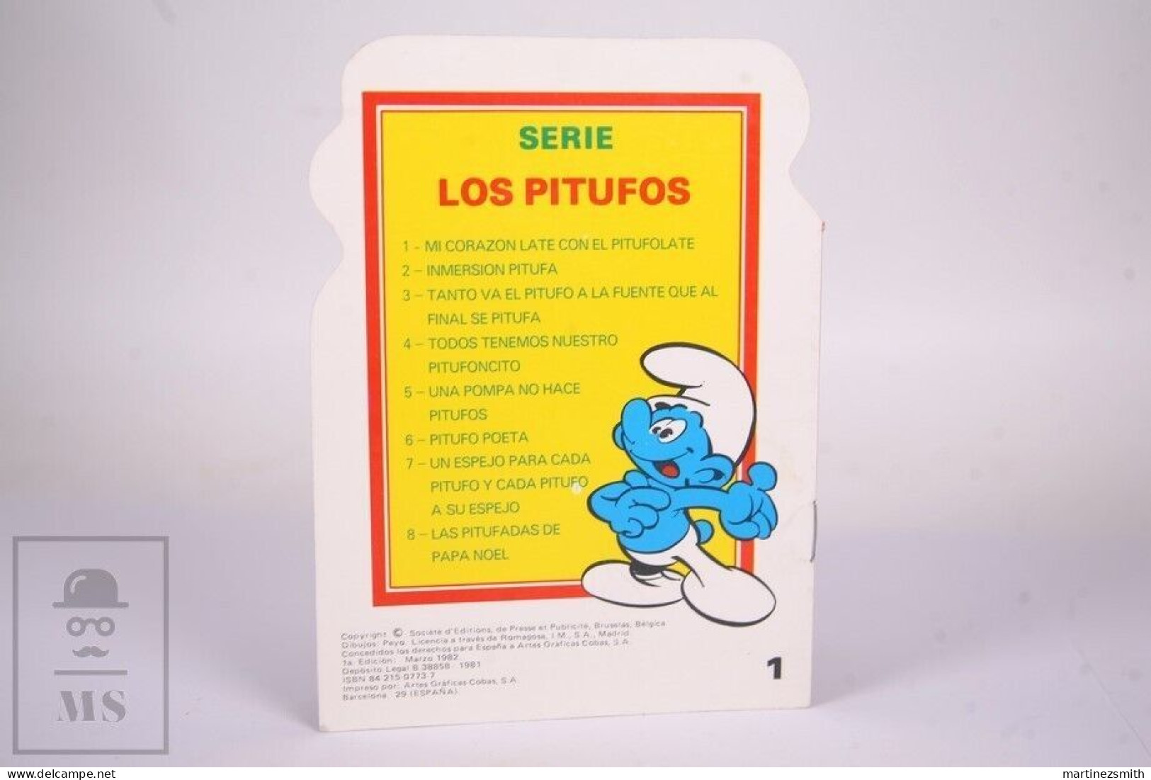 Original 1982 Smurfs Peyo Die-Cut Childrens Book - First Edition - Small Sized - Libros Infantiles Y Juveniles