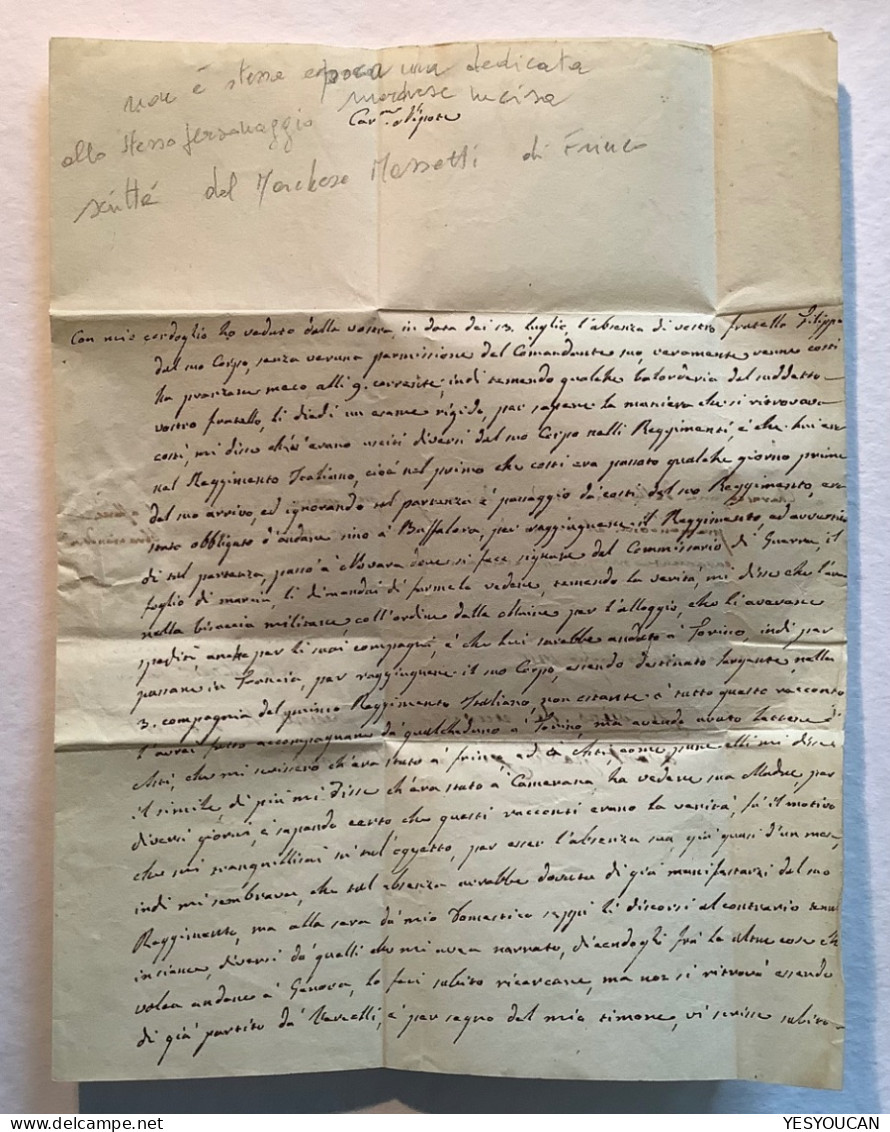 MARCHESE P.MASSATTI FRINCO>INCISA DI CAMERANA 1811 Lettre Vercelli ( Napoléon Italia Grande Armée War Guerre Militaire - Bolli Militari (ante 1900)