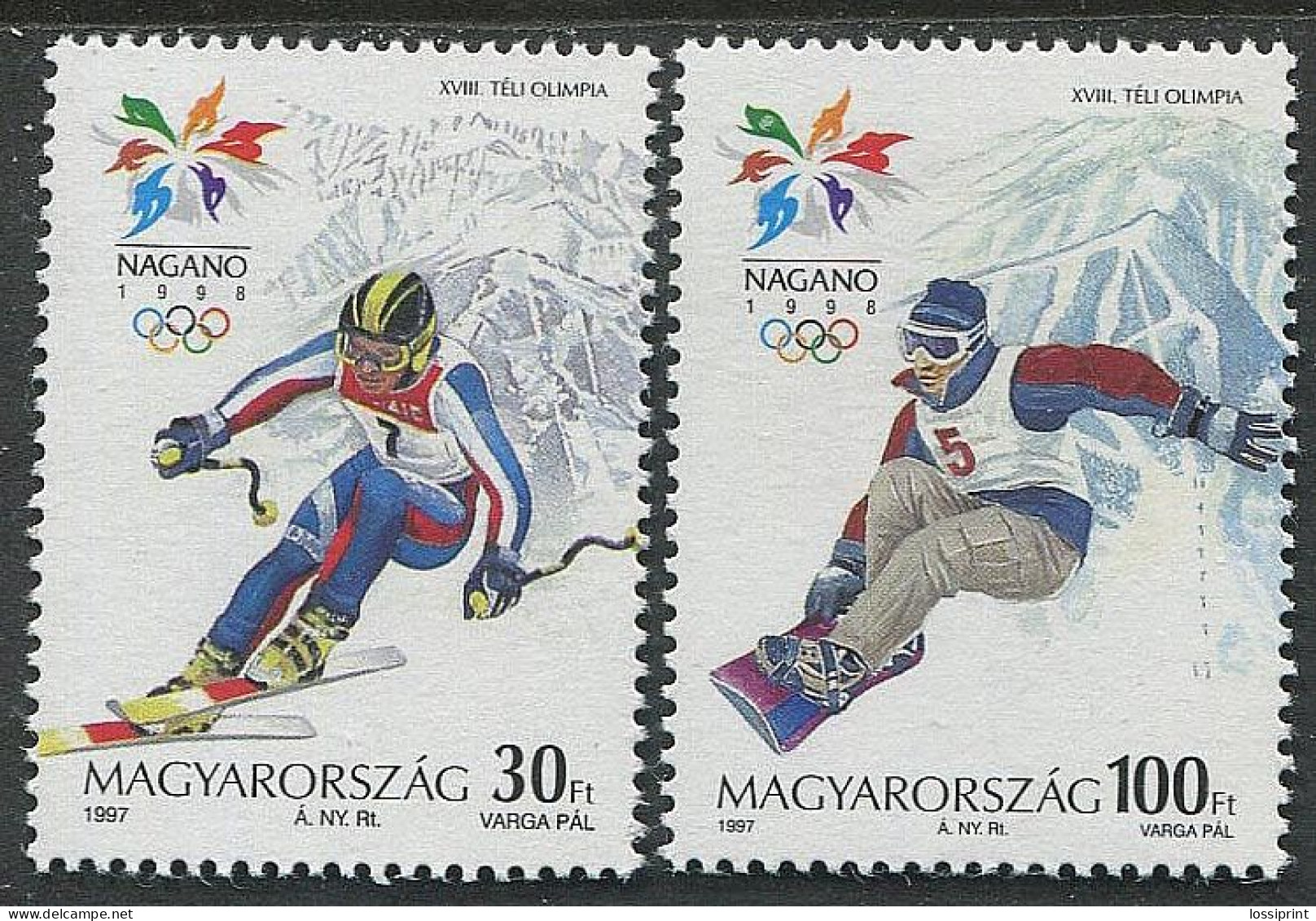 Hungary:Unused Stamps Serie Nagano Olympic Games 1998, 1997, MNH - Invierno 1998: Nagano