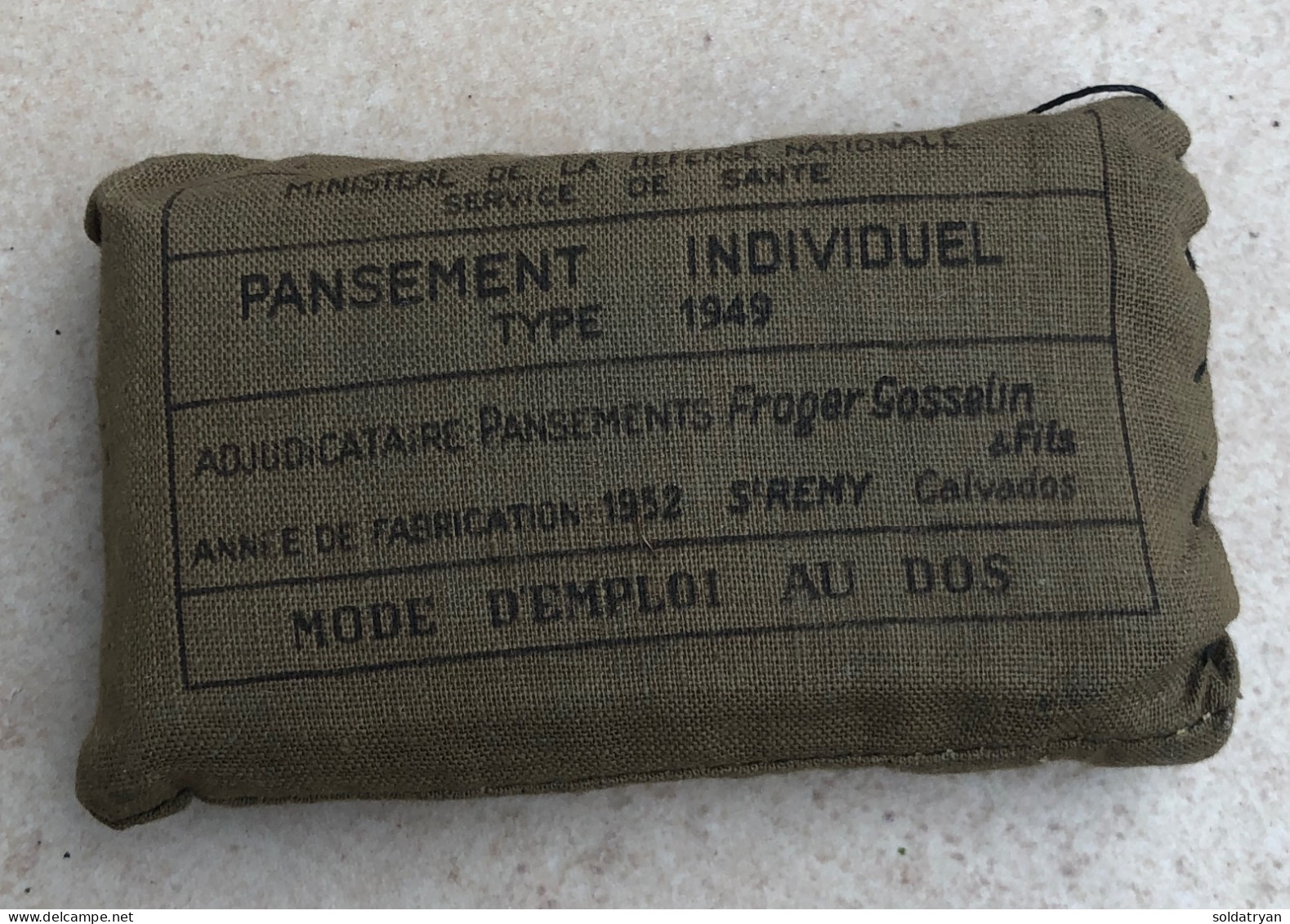 PANSEMENT INDIVIDUEL ARMEE FRANCAISE MLE 1949 DATE 1952 INDOCHINE ALGERIE INDO - Equipement